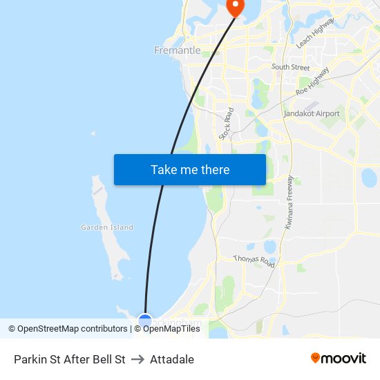Parkin St After Bell St to Attadale map