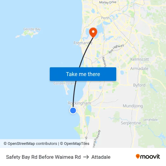 Safety Bay Rd Before Waimea Rd to Attadale map