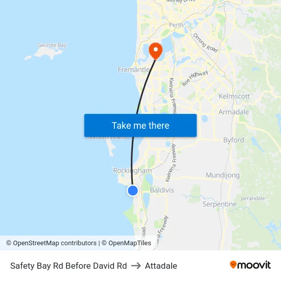 Safety Bay Rd Before David Rd to Attadale map