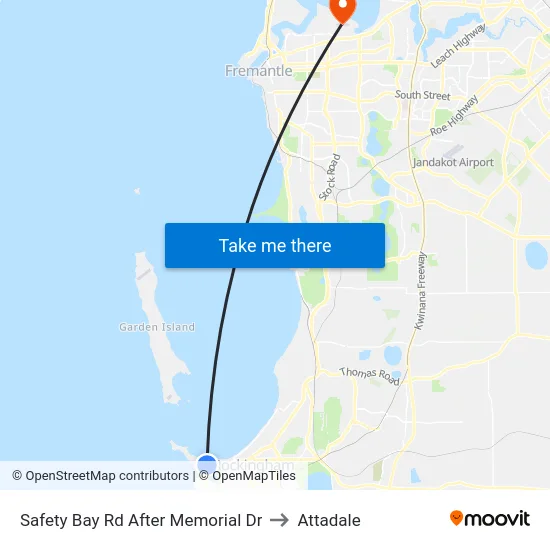 Safety Bay Rd After Memorial Dr to Attadale map