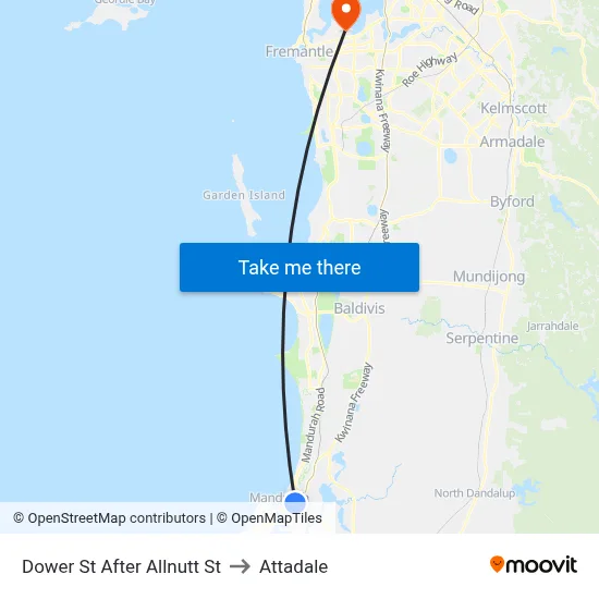 Dower St After Allnutt St to Attadale map