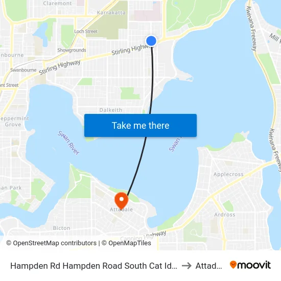 Hampden Rd Hampden Road South Cat Id 128 to Attadale map