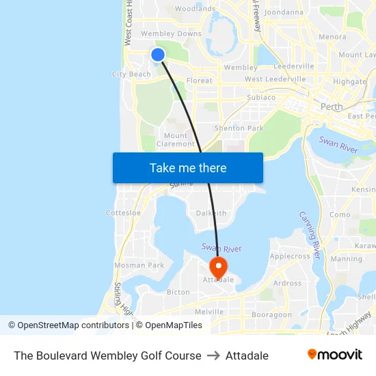 The Boulevard   Wembley Golf Course to Attadale map