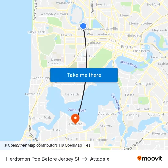 Herdsman Pde Before Jersey St to Attadale map