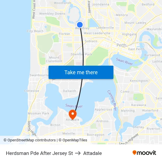 Herdsman Pde After Jersey St to Attadale map