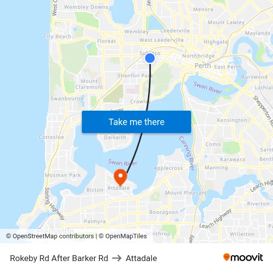 Rokeby Rd After Barker Rd to Attadale map