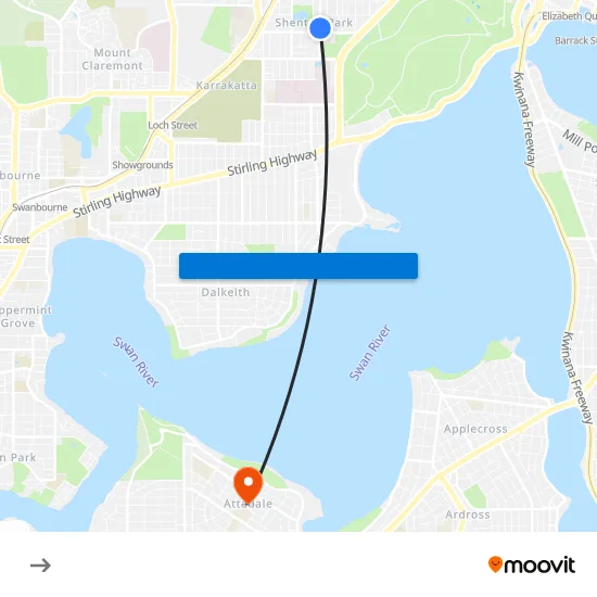 Derby Rd Before Onslow Rd to Attadale map