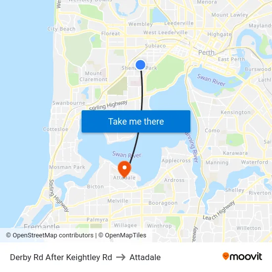 Derby Rd After Keightley Rd to Attadale map