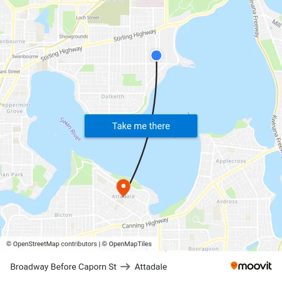 Broadway   Before Caporn St to Attadale map