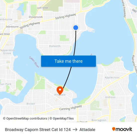 Broadway   Caporn Street Cat Id 124 to Attadale map
