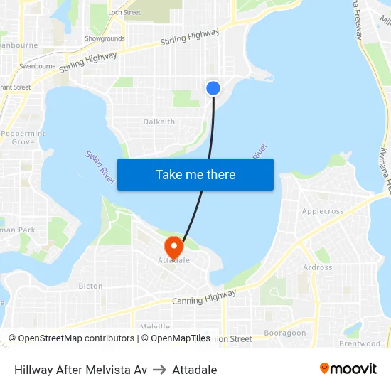 Hillway   After Melvista Av to Attadale map