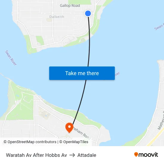 Waratah Av After Hobbs Av to Attadale map