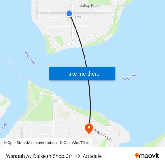 Waratah Av Dalkeith Shop Ctr to Attadale map