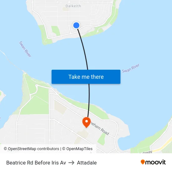 Beatrice Rd Before Iris Av to Attadale map