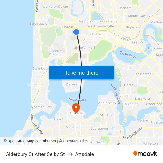 Alderbury St After Selby St to Attadale map