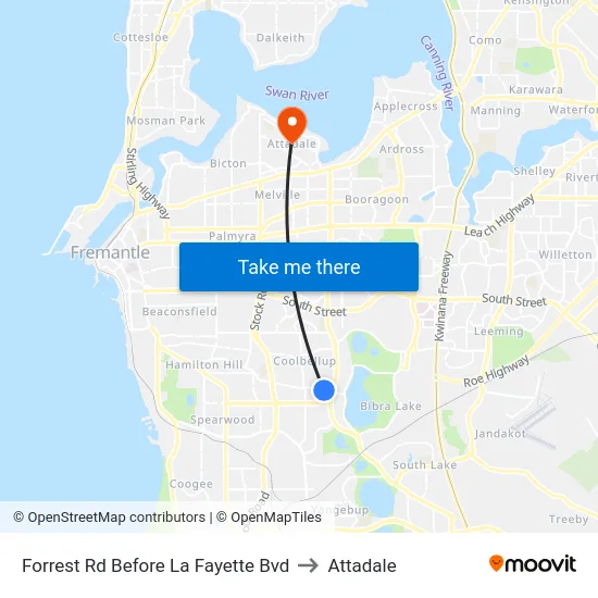 Forrest Rd Before La Fayette Bvd to Attadale map