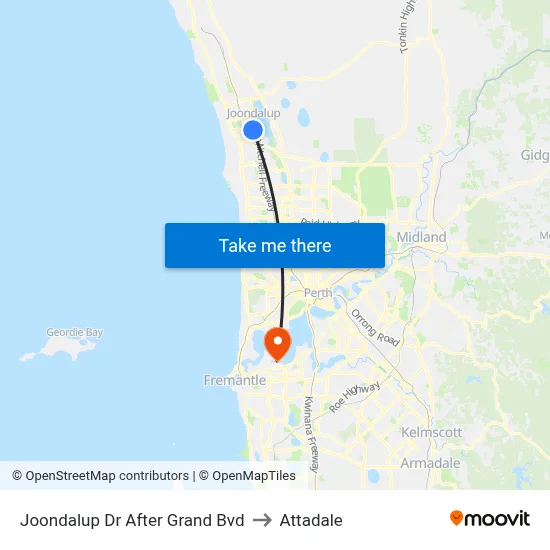 Joondalup Dr After Grand Bvd to Attadale map