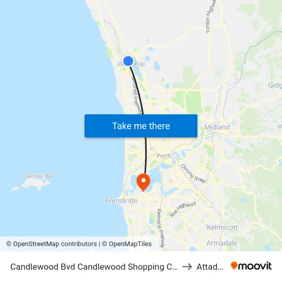 Candlewood Bvd Candlewood Shopping Centre to Attadale map