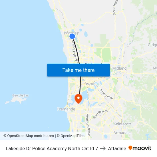 Lakeside Dr Police Academy North Cat Id 7 to Attadale map