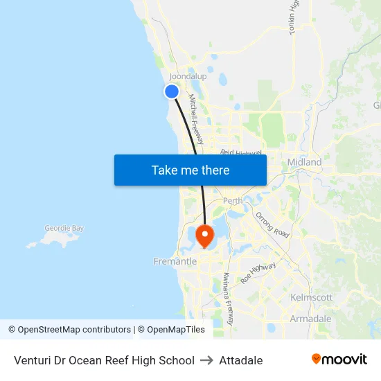 Venturi Dr Ocean Reef High School to Attadale map