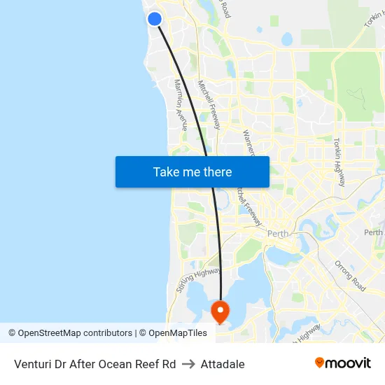 Venturi Dr After Ocean Reef Rd to Attadale map