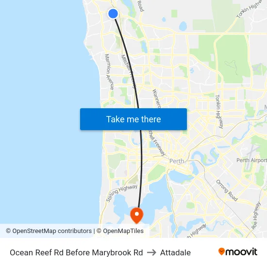 Ocean Reef Rd Before Marybrook Rd to Attadale map