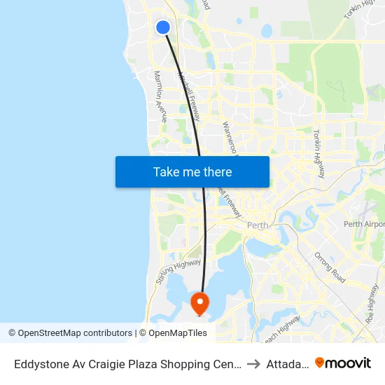 Eddystone Av Craigie Plaza Shopping Centre to Attadale map