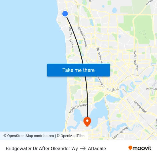 Bridgewater Dr After Oleander Wy to Attadale map