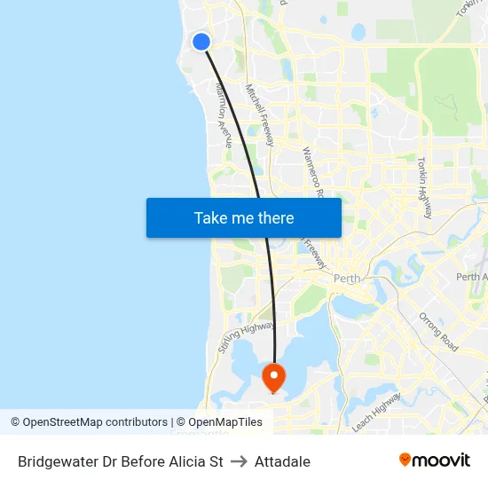 Bridgewater Dr Before Alicia St to Attadale map