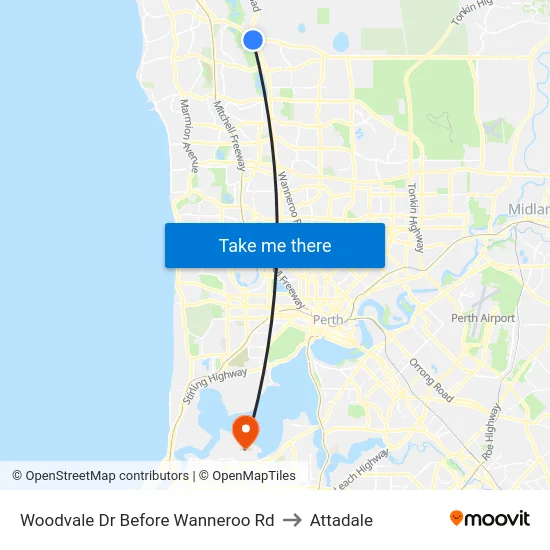Woodvale Dr Before Wanneroo Rd to Attadale map