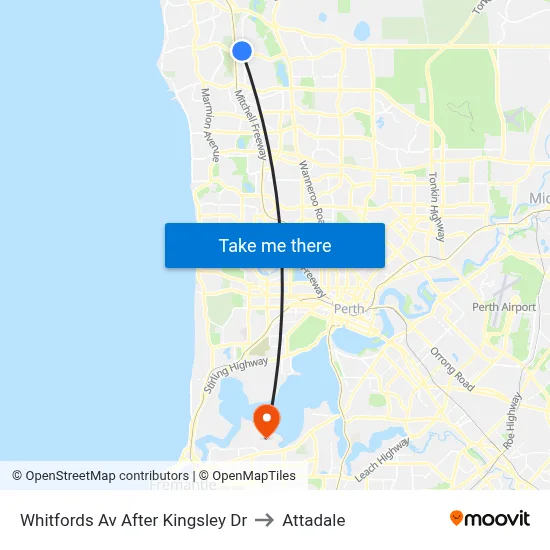 Whitfords Av After Kingsley Dr to Attadale map