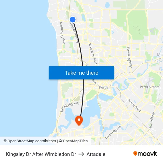 Kingsley Dr After Wimbledon Dr to Attadale map