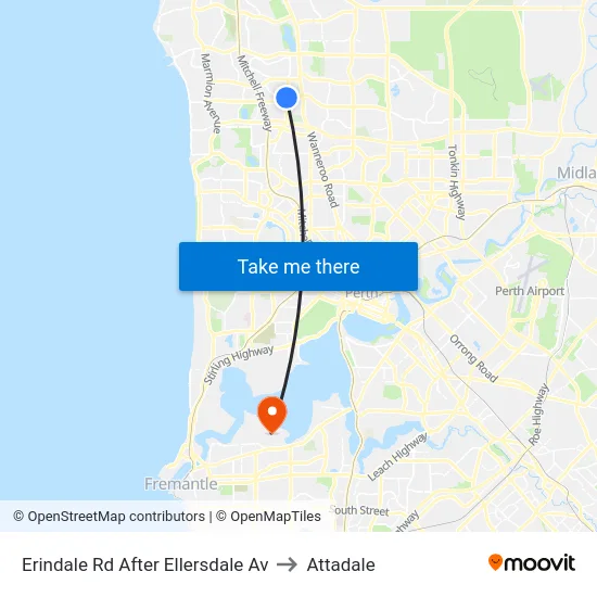 Erindale Rd After Ellersdale Av to Attadale map