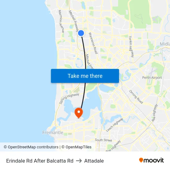Erindale Rd After Balcatta Rd to Attadale map