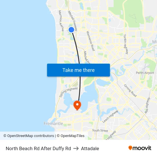 North Beach Rd After Duffy Rd to Attadale map