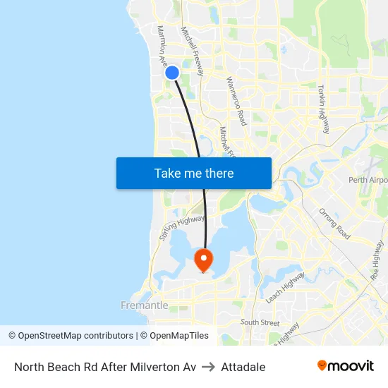 North Beach Rd After Milverton Av to Attadale map