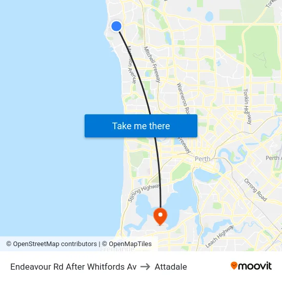 Endeavour Rd After Whitfords Av to Attadale map