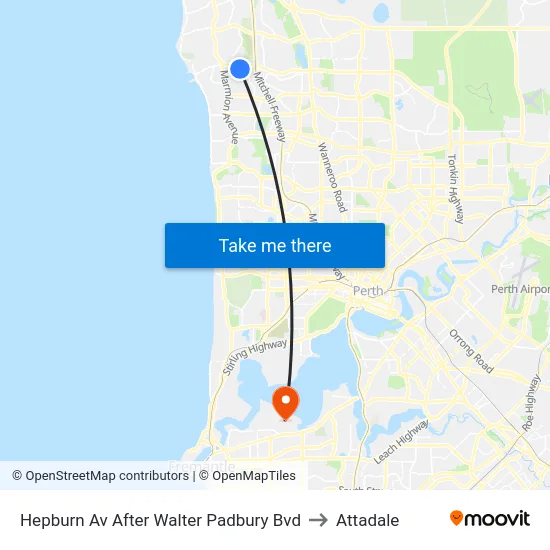 Hepburn Av After Walter Padbury Bvd to Attadale map