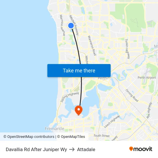 Davallia Rd After Juniper Wy to Attadale map