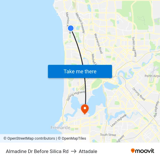 Almadine Dr Before Silica Rd to Attadale map
