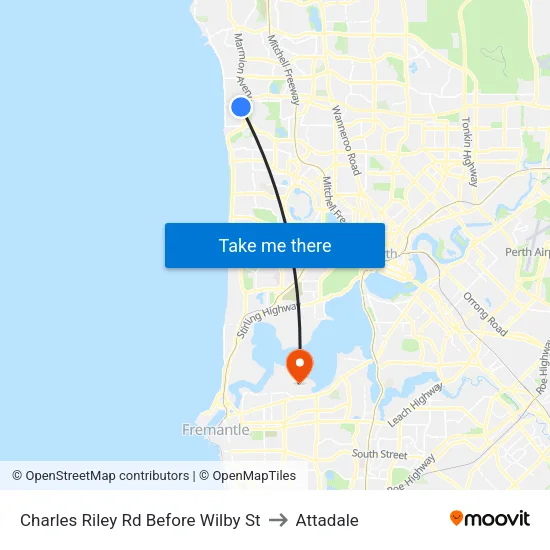 Charles Riley Rd Before Wilby St to Attadale map