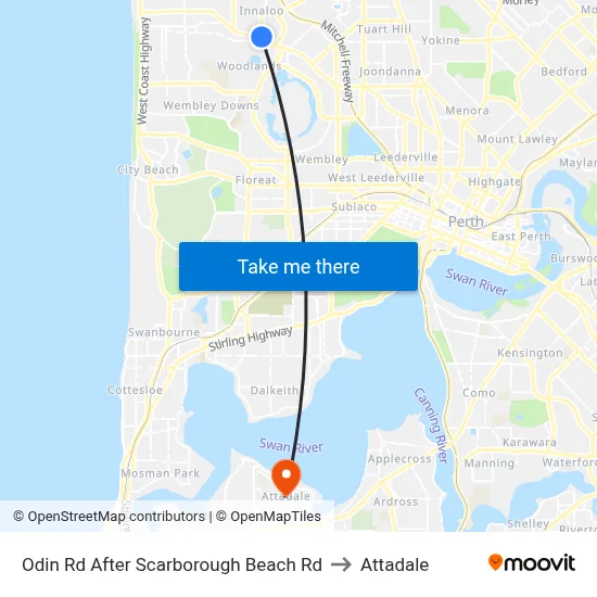 Odin Rd After Scarborough Beach Rd to Attadale map