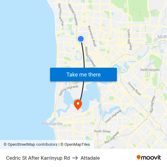 Cedric St After Karrinyup Rd to Attadale map