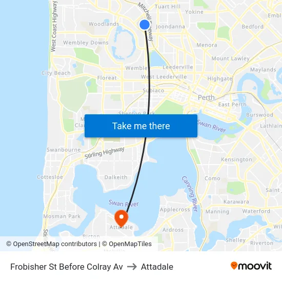 Frobisher St Before Colray Av to Attadale map