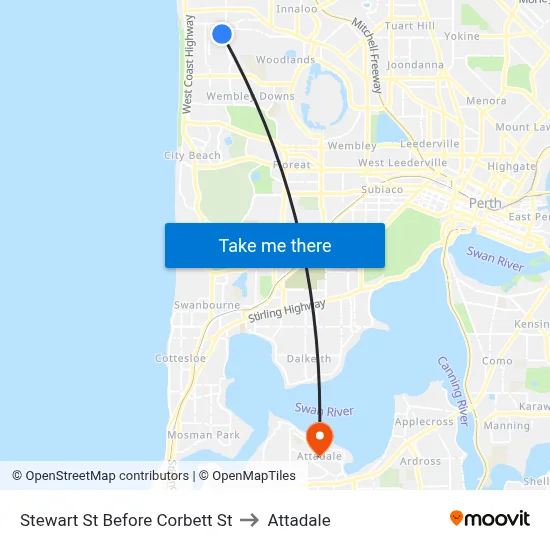 Stewart St Before Corbett St to Attadale map