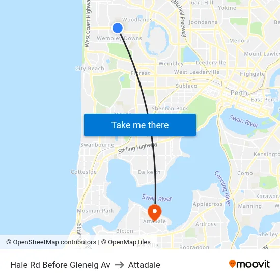 Hale Rd Before Glenelg Av to Attadale map