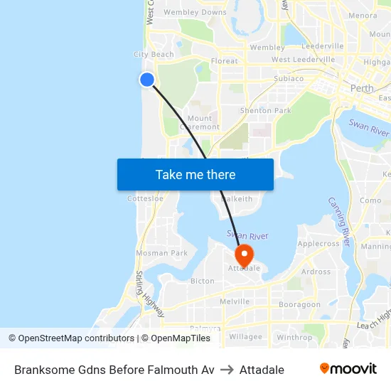 Branksome Gdns Before Falmouth Av to Attadale map