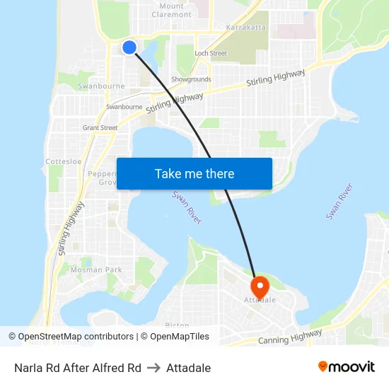 Narla Rd After Alfred Rd to Attadale map