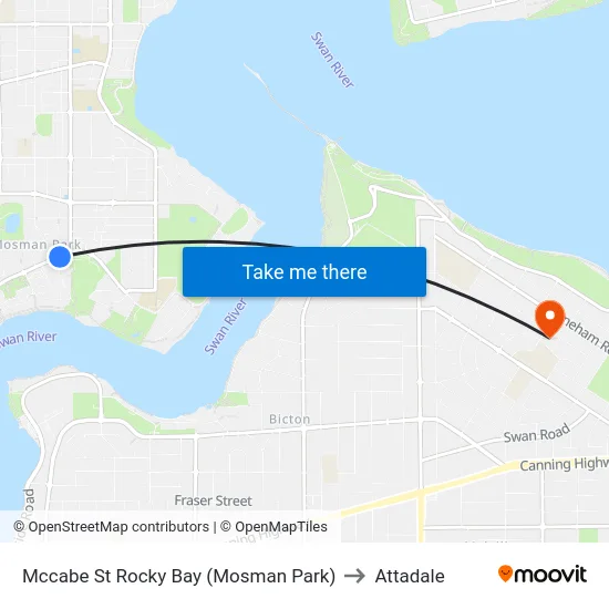 Mccabe St Rocky Bay (Mosman Park) to Attadale map