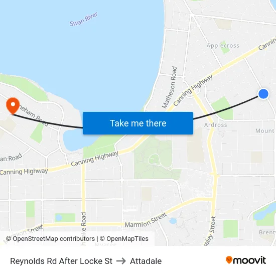 Reynolds Rd After Locke St to Attadale map